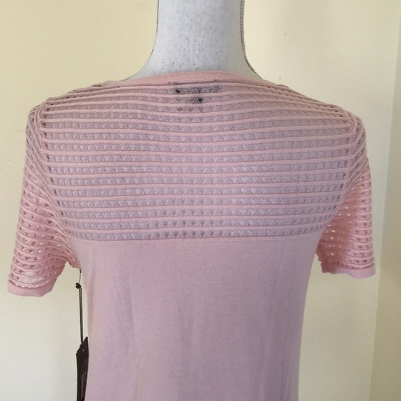 NWT! VINCE CAMUTO size XS taffy pink short sleeve crew top - Picture 5 of 9
